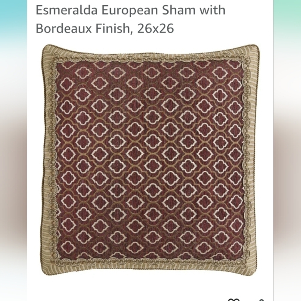 Croscill Burgundy and Gold Pillow Shams 2 PIECE